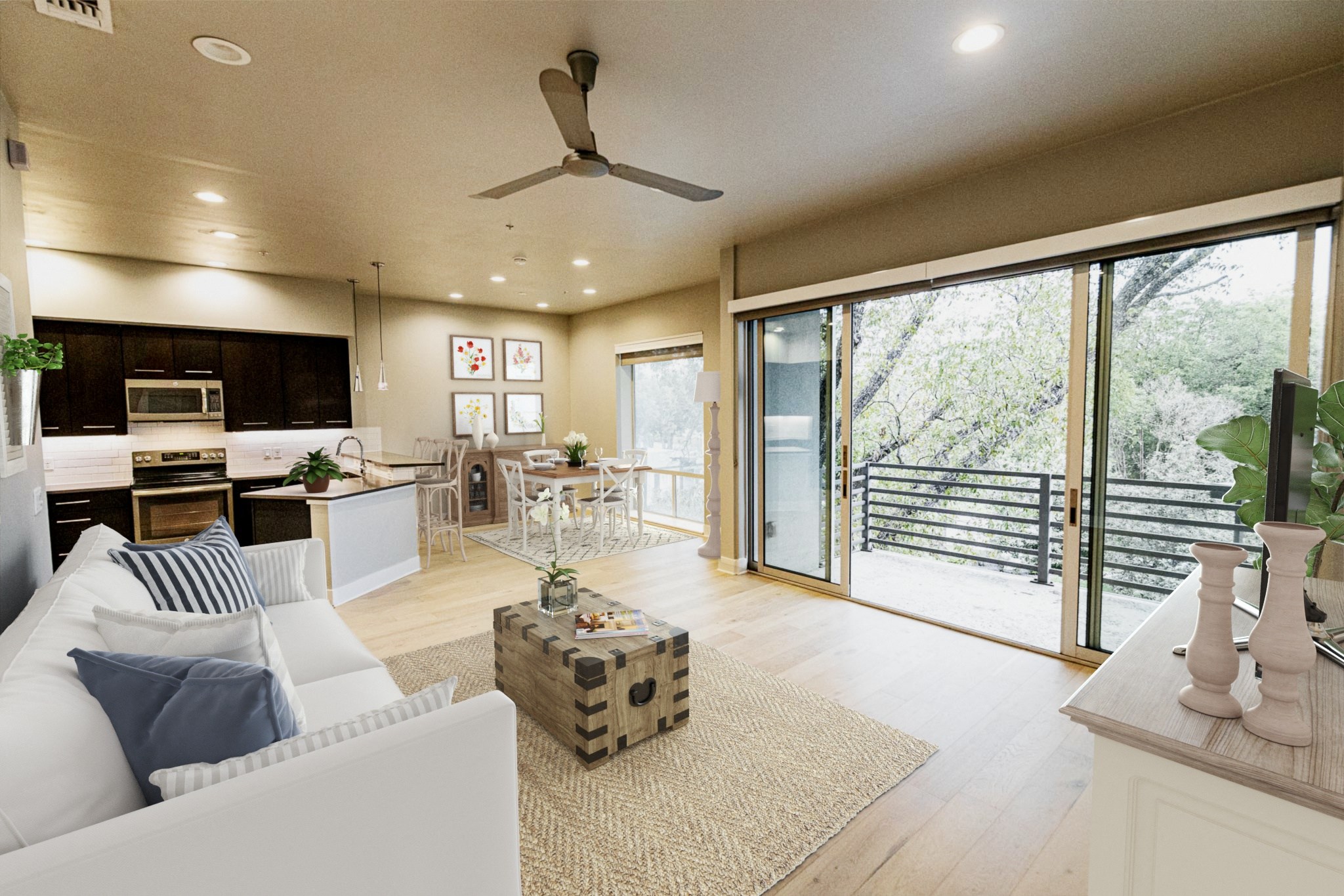 Austin apartment for rent staged